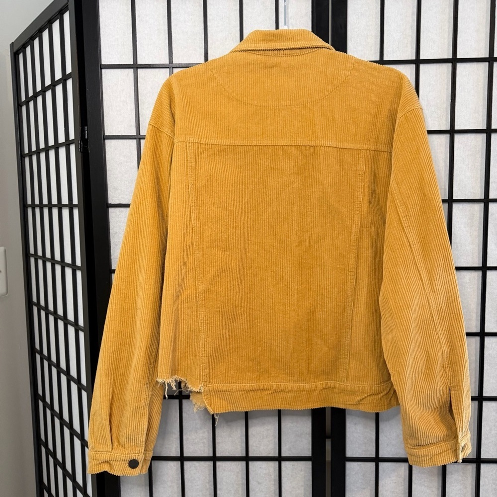 POL Raw Hem Distressed Golden Women's Corduroy Jacket Large - Picture 3 of 5